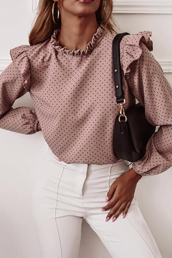 Elegant Polka Dot Tailored Shirt