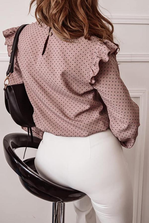 Elegant Polka Dot Tailored Shirt