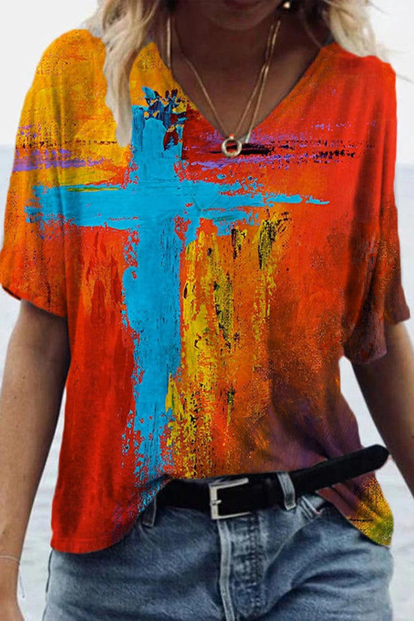 Unique Abstract Painting Print Shirt