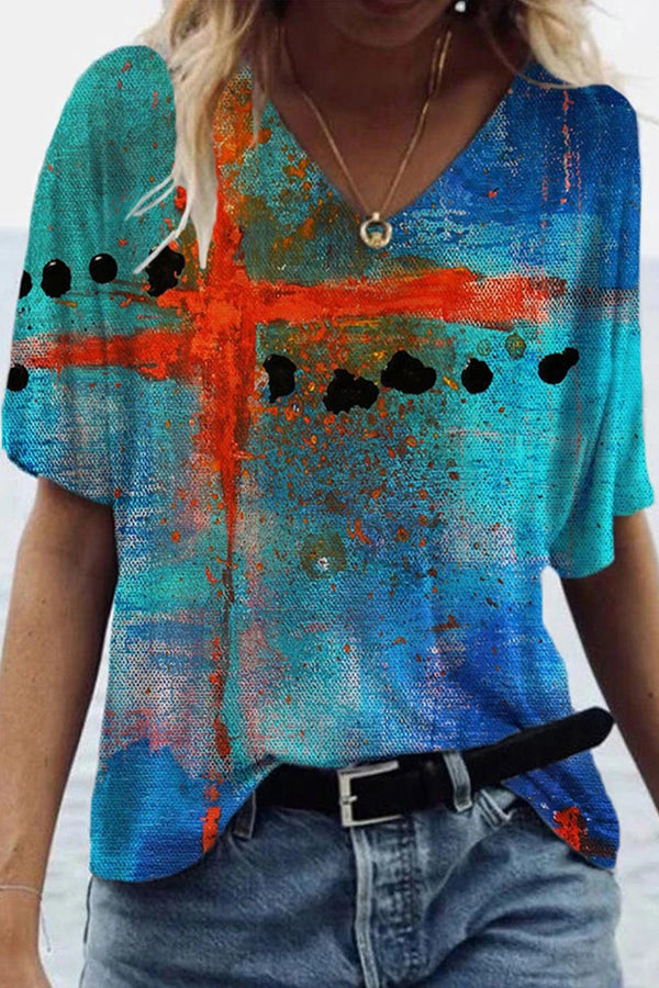 Unique Abstract Painting Print Shirt