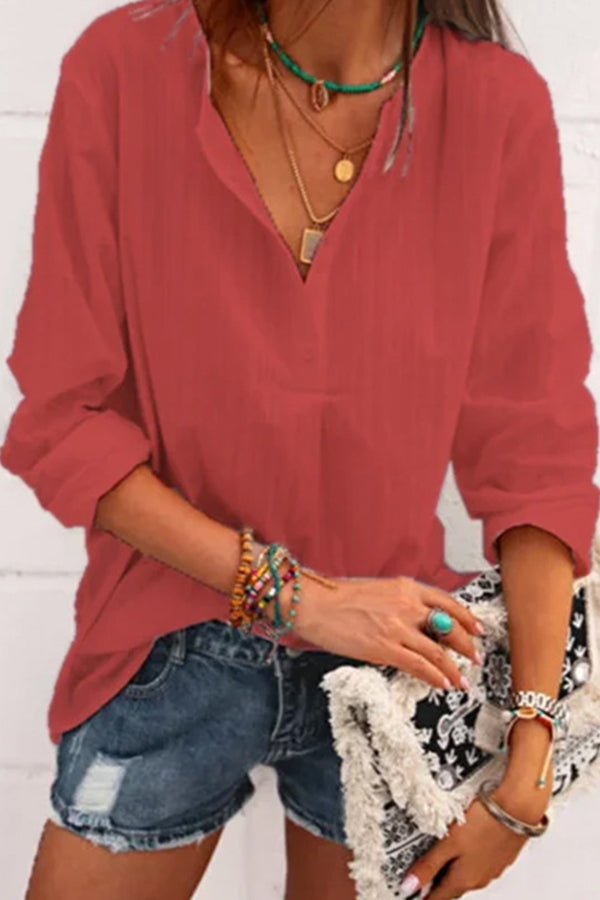 Modern Solid Color Vertical Stripes Shirt