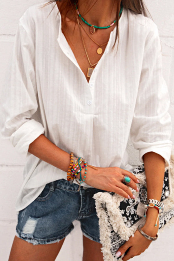 Modern Solid Color Vertical Stripes Shirt