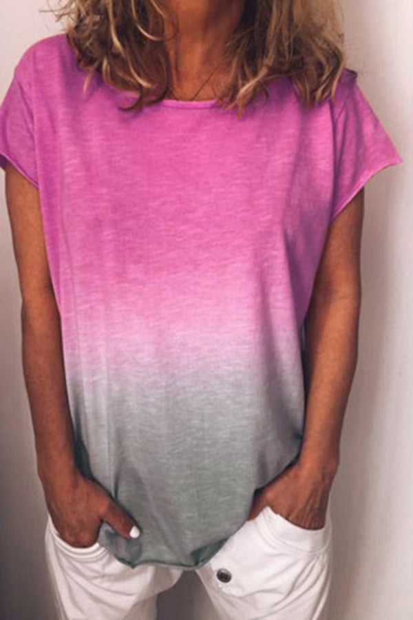  Gradient Long Loose T-shirt