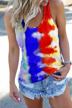 Tie-dyed Sunflower Sleeveless Tank 