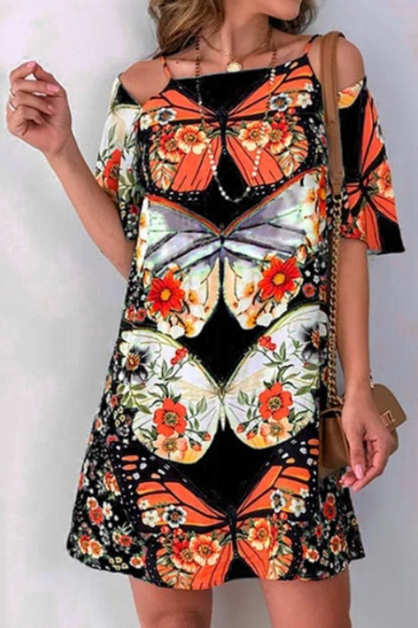 Summer New Sling Print Dress