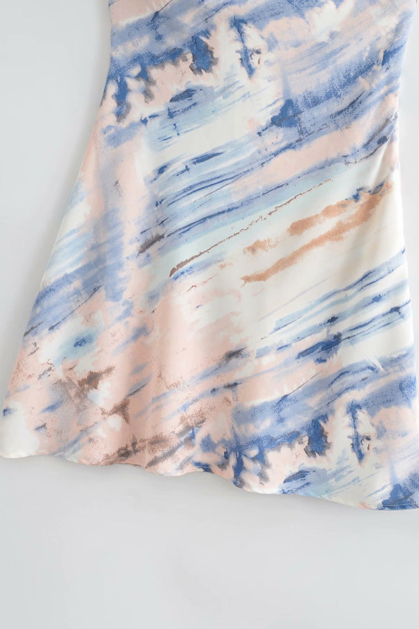 Sexy Tie-dye Halterneck Print Dress