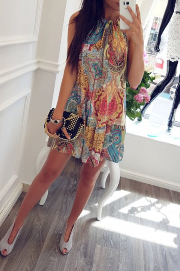 Bohemian Ocean Printed Dress