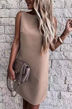 Round Neck Halter Dress