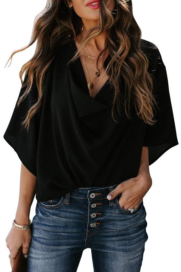 Loose V-neck Casual Top