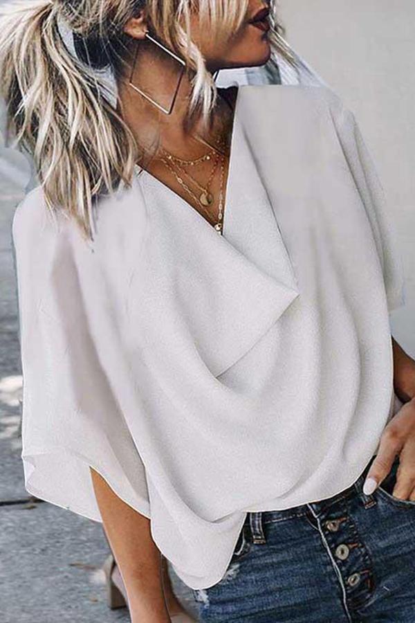 Loose V-neck Casual Top