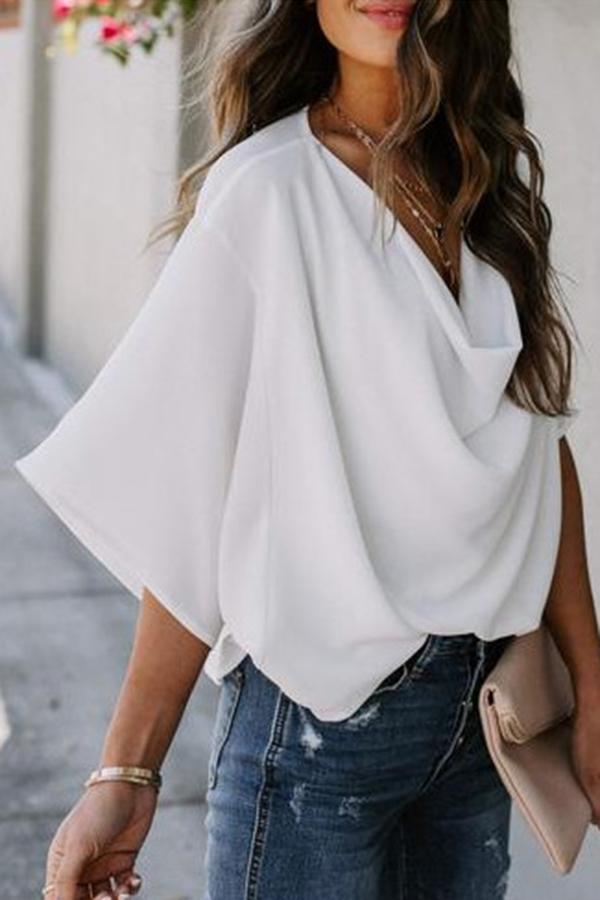 Loose V-neck Casual Top