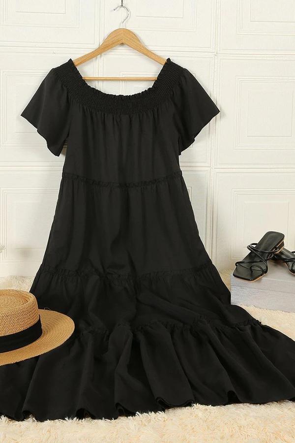 Loose Off-shoulder Maxi Dress