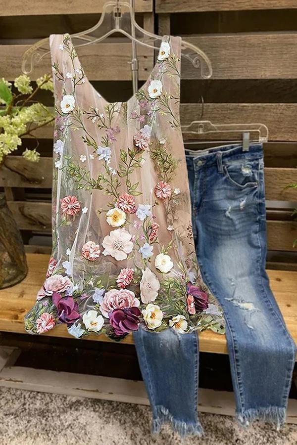 Flower Sleeveless Dress