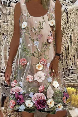 Flower Sleeveless Dress