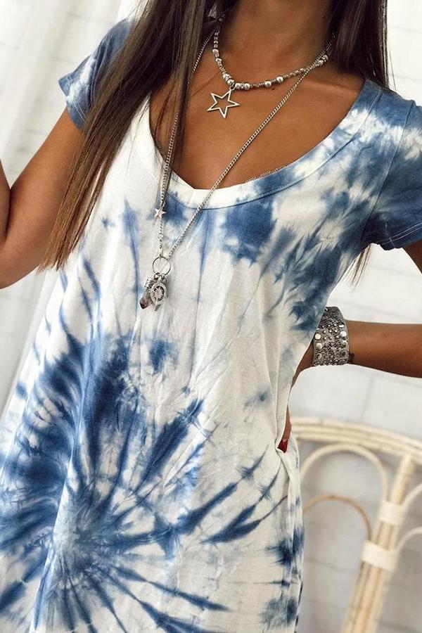 Tie-dye Print Maxi Dress