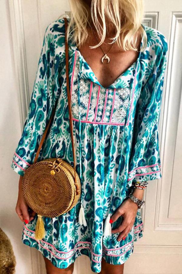 Bohemian Ethnic Mini Dress