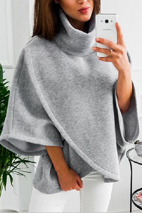 Fleece Asymmetric Large Size Cloak