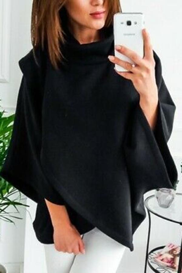 Fleece Asymmetric Large Size Cloak