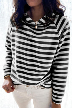 Hooded Striped Sweatshirt