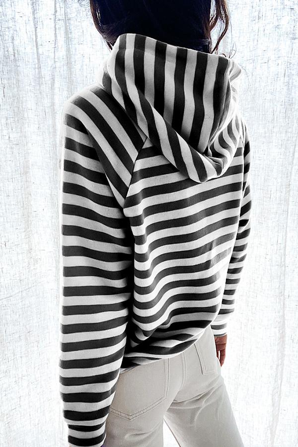 Hooded Striped Sweatshirt