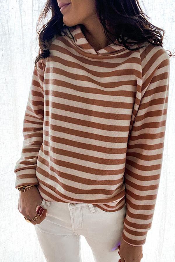 Hooded Striped Sweatshirt