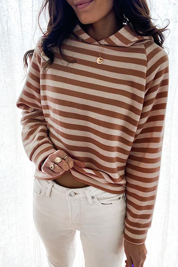 Hooded Striped Sweatshirt