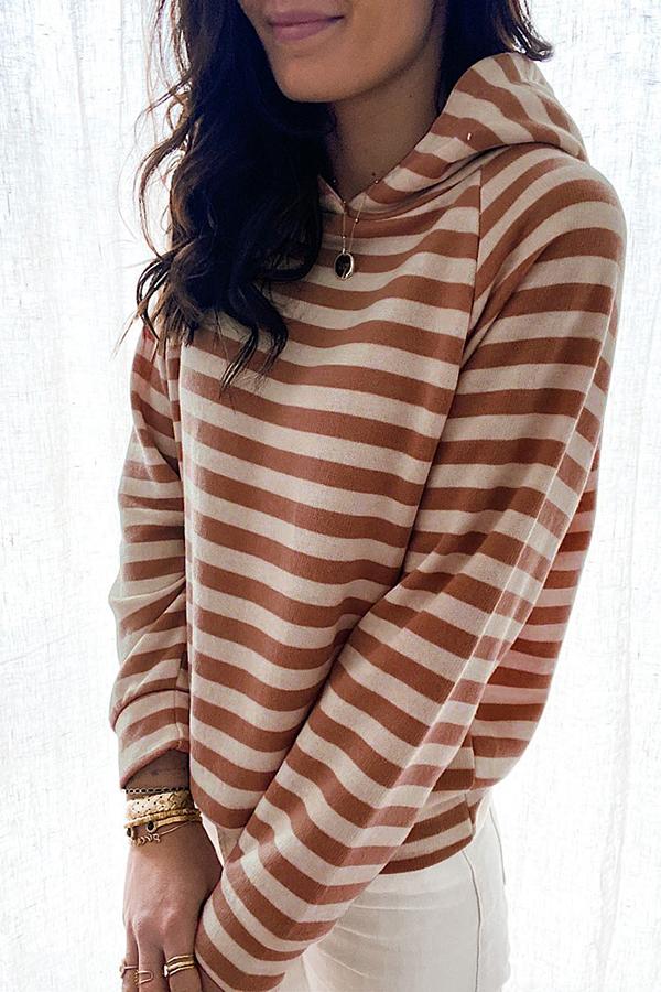 Hooded Striped Sweatshirt