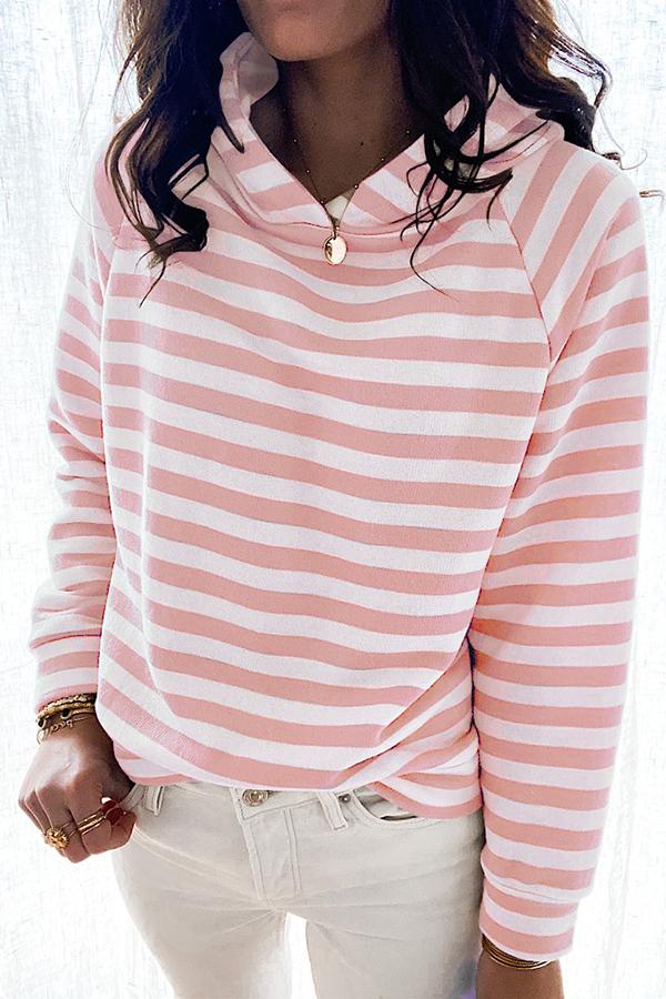 Hooded Striped Sweatshirt