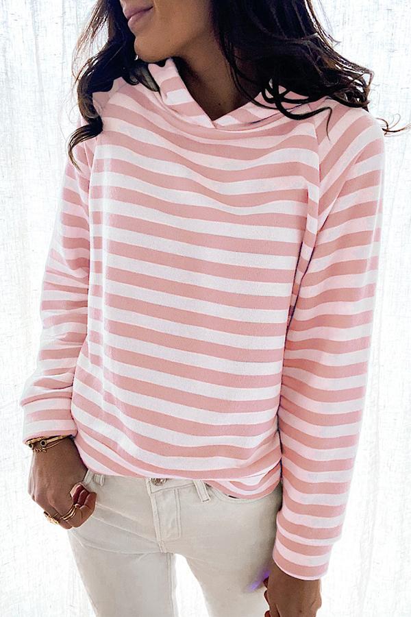 Hooded Striped Sweatshirt