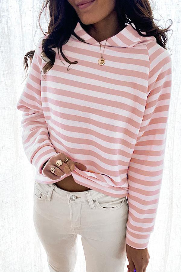 Hooded Striped Sweatshirt