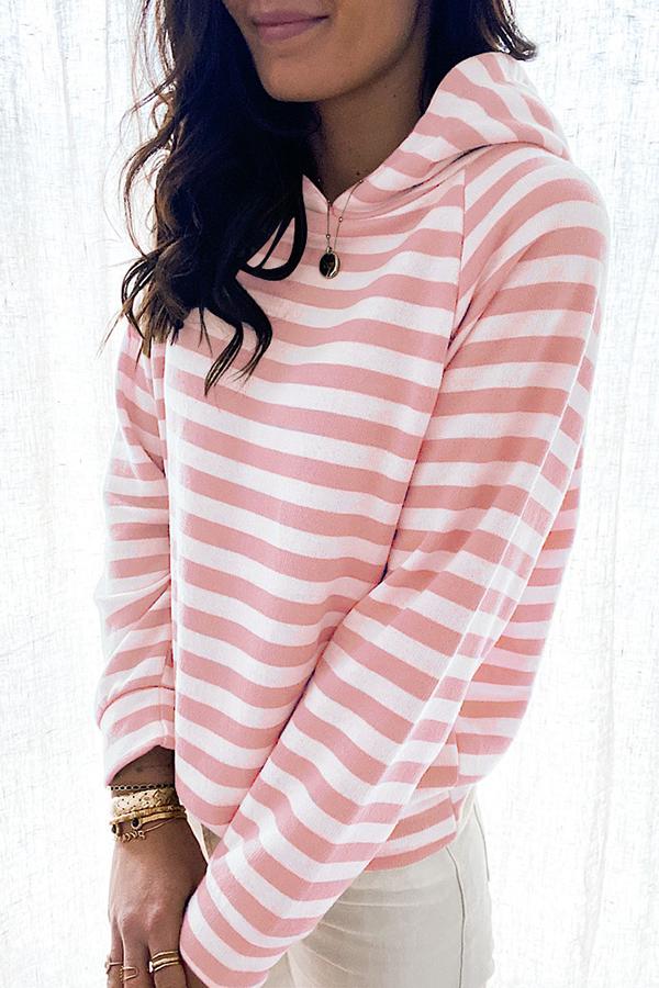 Hooded Striped Sweatshirt