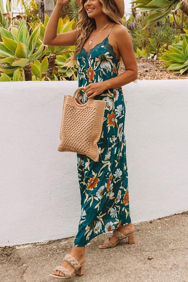 Hues of Summer Floral Lace Maxi Dress