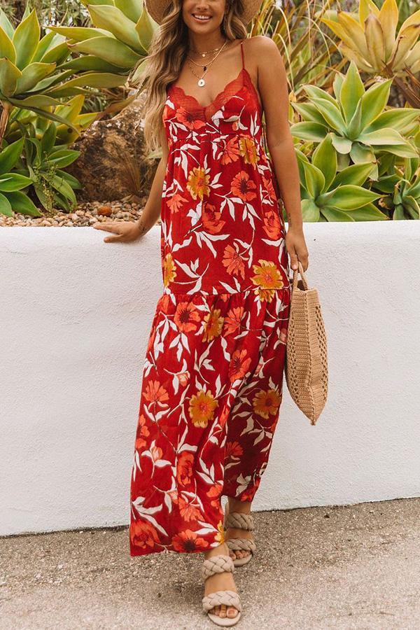 Hues of Summer Floral Lace Maxi Dress