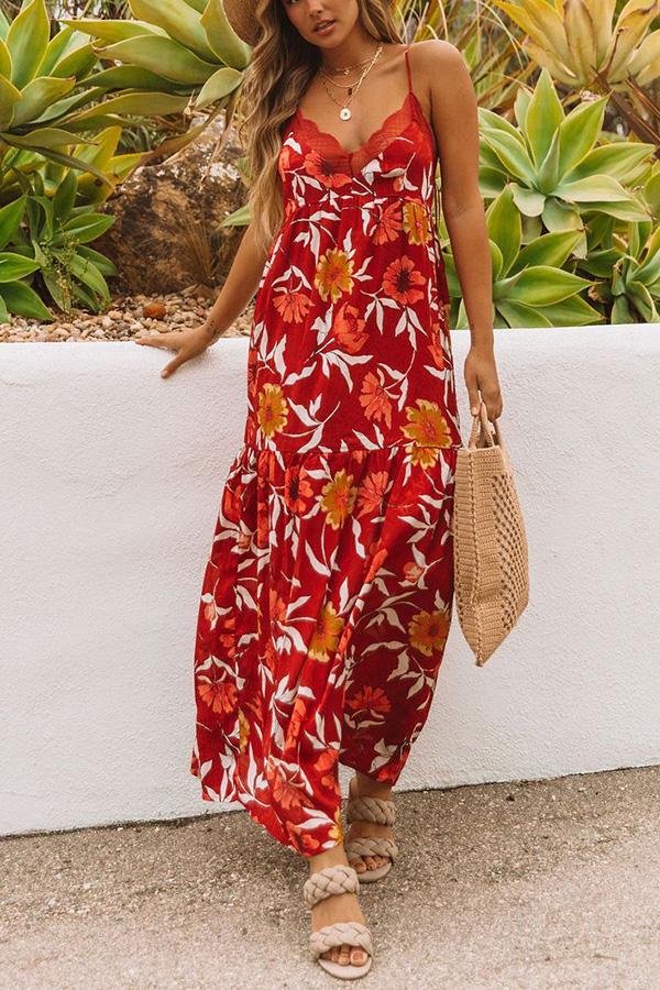 Hues of Summer Floral Lace Maxi Dress