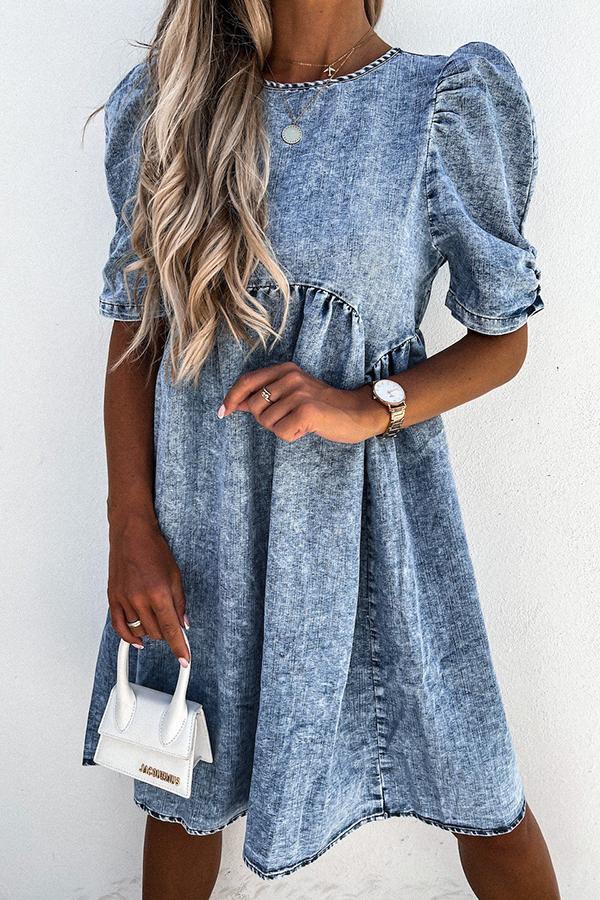 Sedona Cotton Denim Babydoll Dress