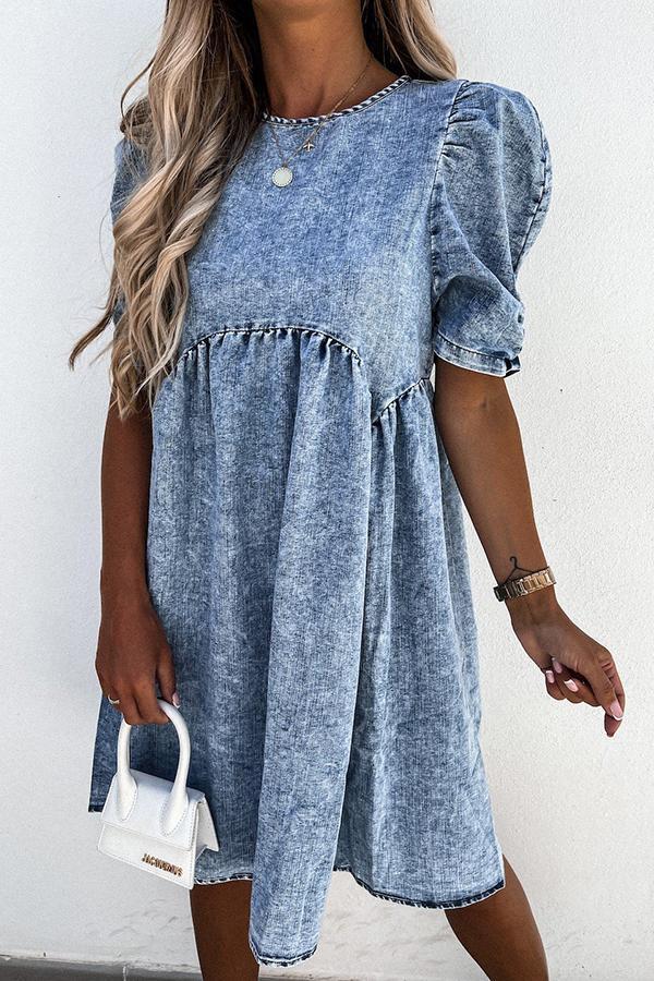 Sedona Cotton Denim Babydoll Dress