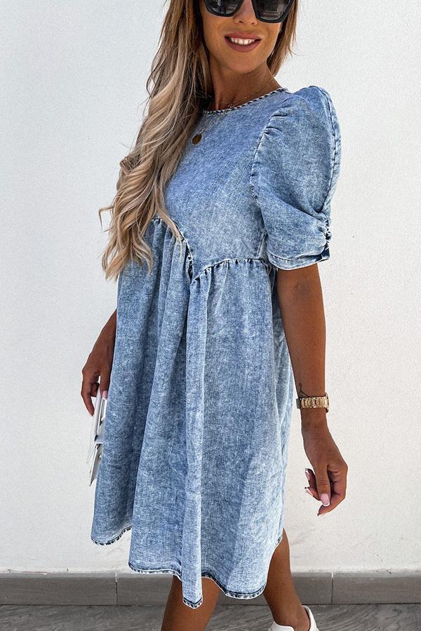 Sedona Cotton Denim Babydoll Dress