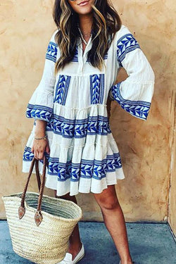 Ethnic Printed Bohemian Midi Dress