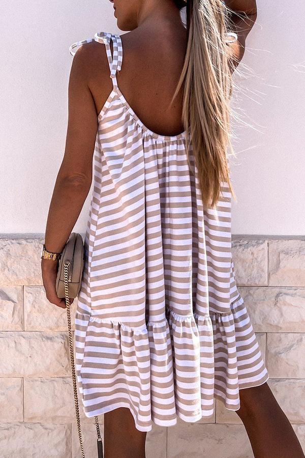 Striped Panel Mini Dress