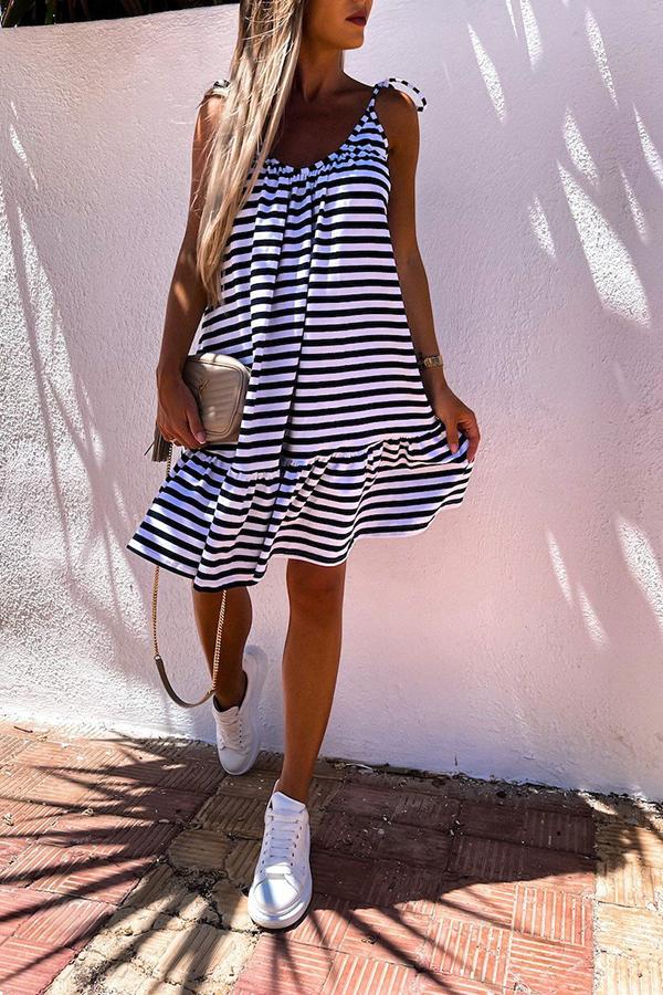 Striped Panel Mini Dress