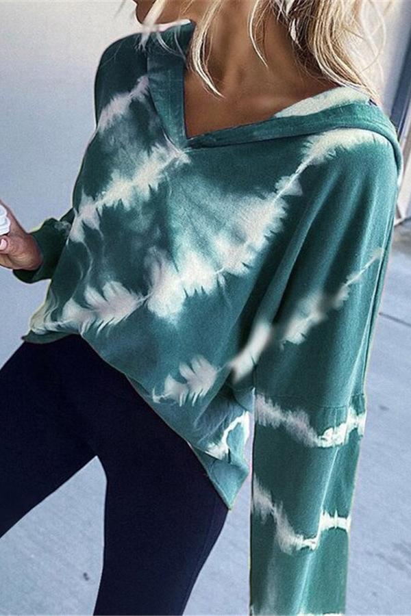 Tie-dye Casual Loose Long-sleeved Hoodie