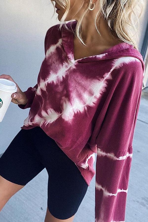 Tie-dye Casual Loose Long-sleeved Hoodie