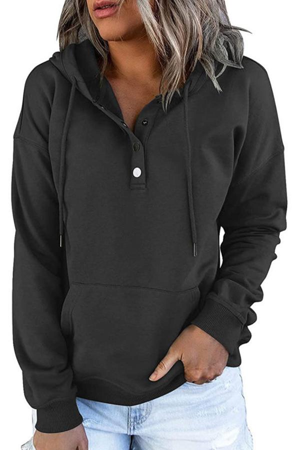 Solid Color Loose Casual Hoodie