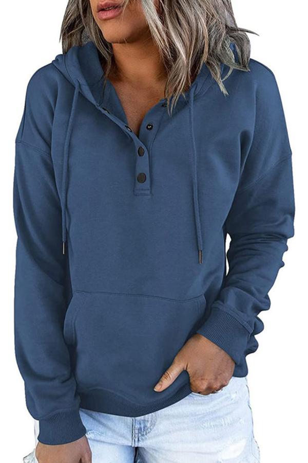 Solid Color Loose Casual Hoodie