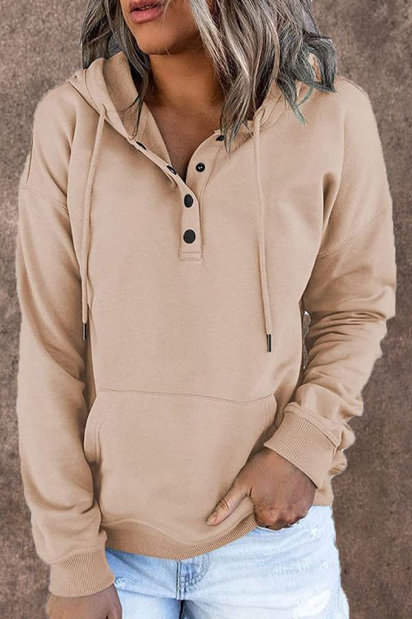 Solid Color Loose Casual Hoodie