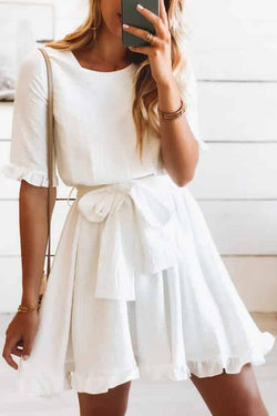 White Minimalist Mini Dress