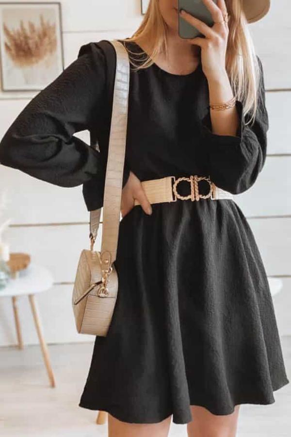 Black Minimalist Mini Dress