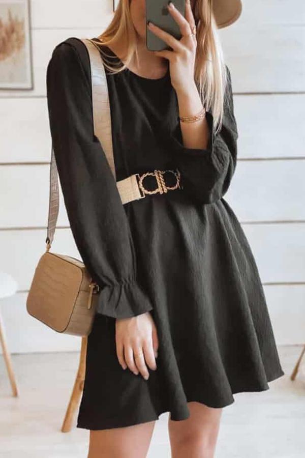 Black Minimalist Mini Dress