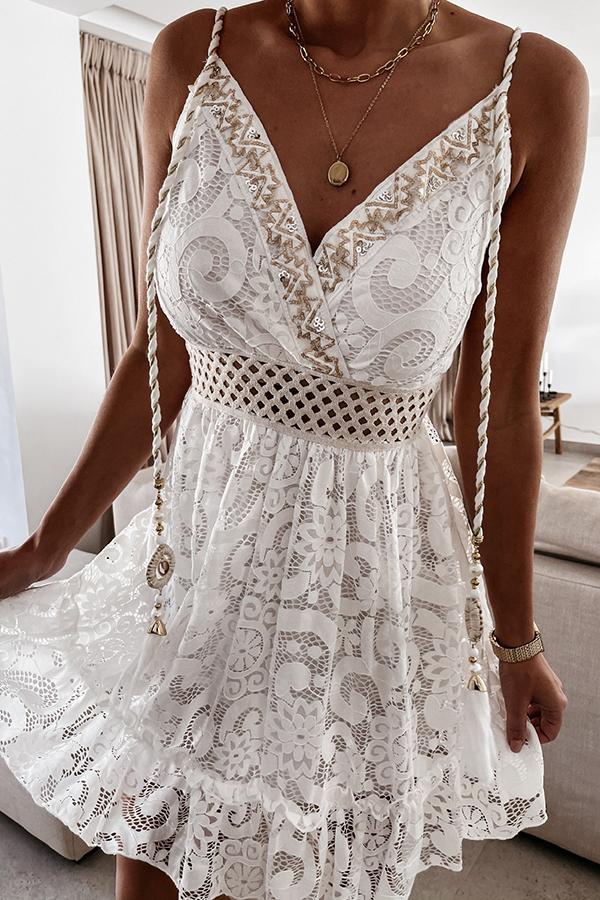 Fashion Strapless Lace Maxi Dress