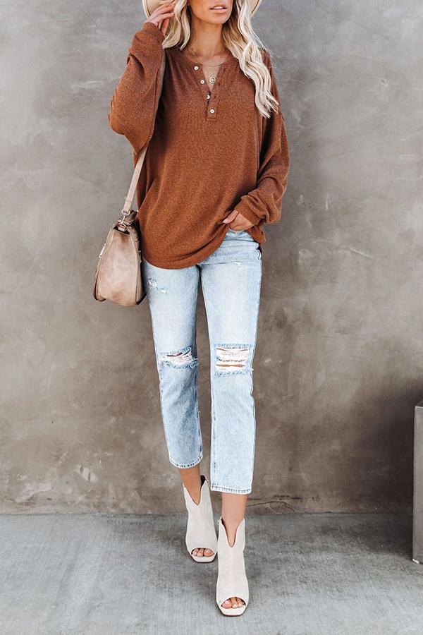 Long Sleeve Round Neck Pullover Top